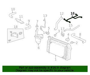1998-2005 GM Engine Coolant Air Bleed Pipe 12602544 | OEM Parts Online