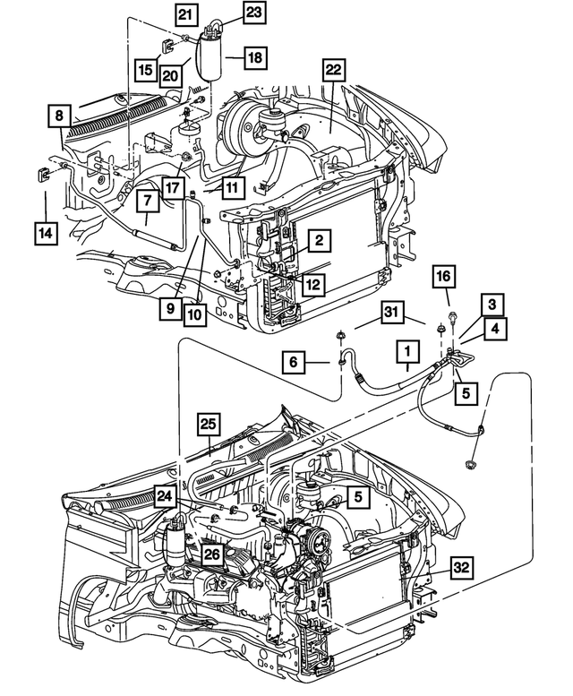 55056097AB - Air Conditioning &amp; Heater: A/c Suction &amp; Discharge Line for Mopar Image image