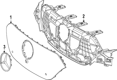 Grille & Components for 2023 Mercedes-Benz EQS 450 SUV #2