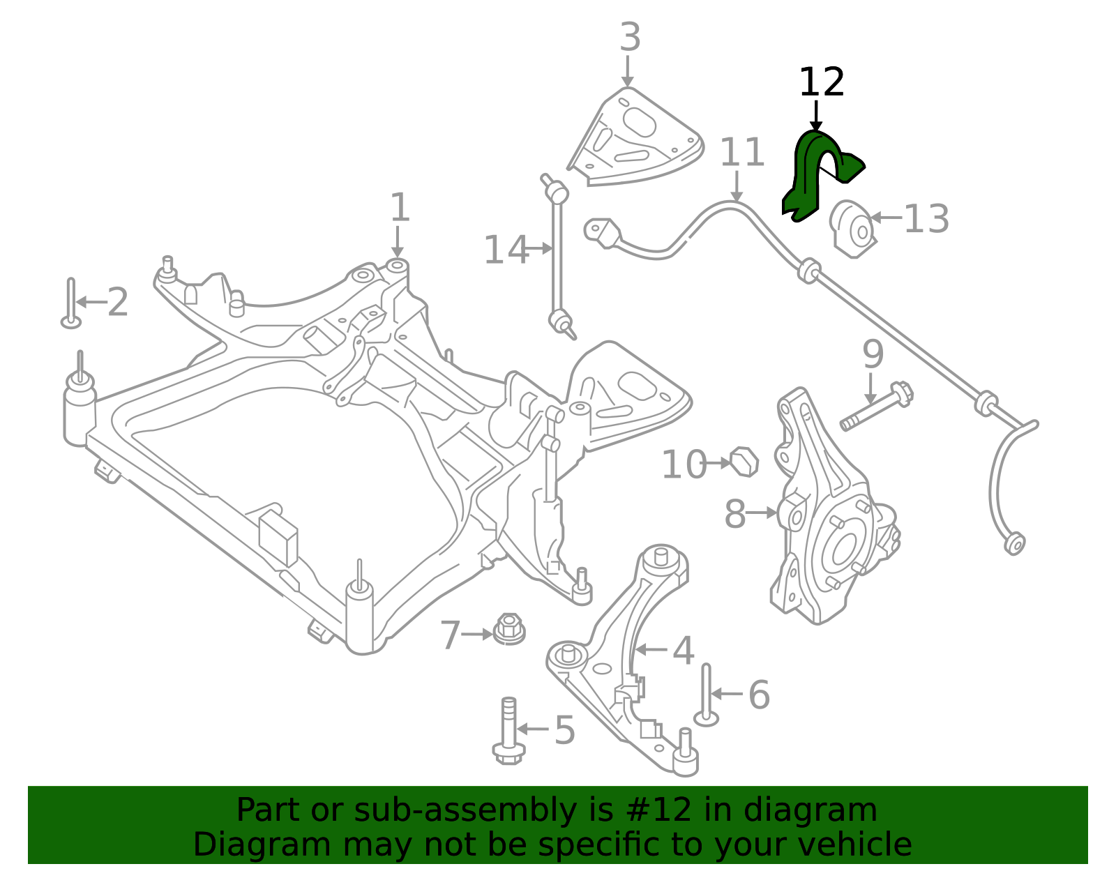 2009-2025 Nissan Suspension Stabilizer Bar Bracket 54614-9N00A | OEM ...