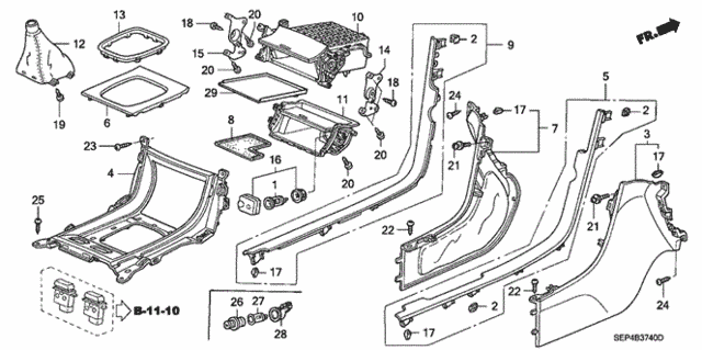 Front Console for 2004 Acura TL #0