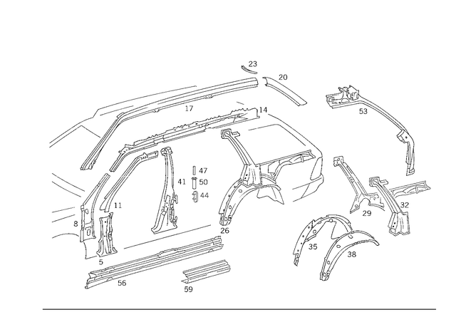 1246300110 - Side Panels: Front Wall Pillar for Mercedes-Benz Image image