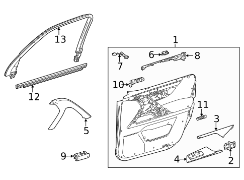 Interior Trim - Front Door for 2023 Lexus LX600 #0