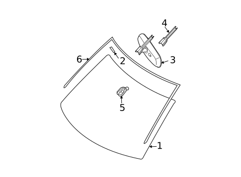 Glass - Windshield for 2008 Nissan Quest #0