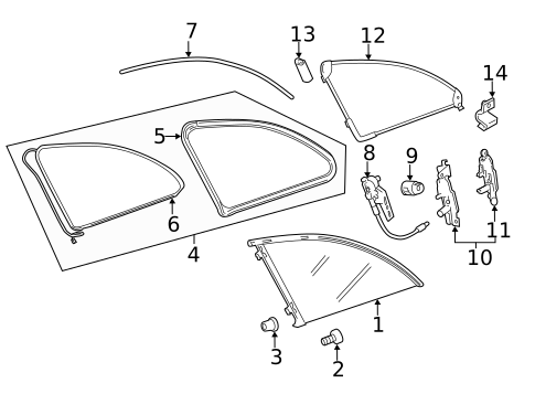 Glass & Hardware for 2012 Mercedes-Benz R350 #0