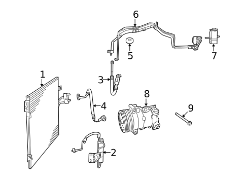 Condenser, Compressor & Lines for 2010 Dodge Journey #0