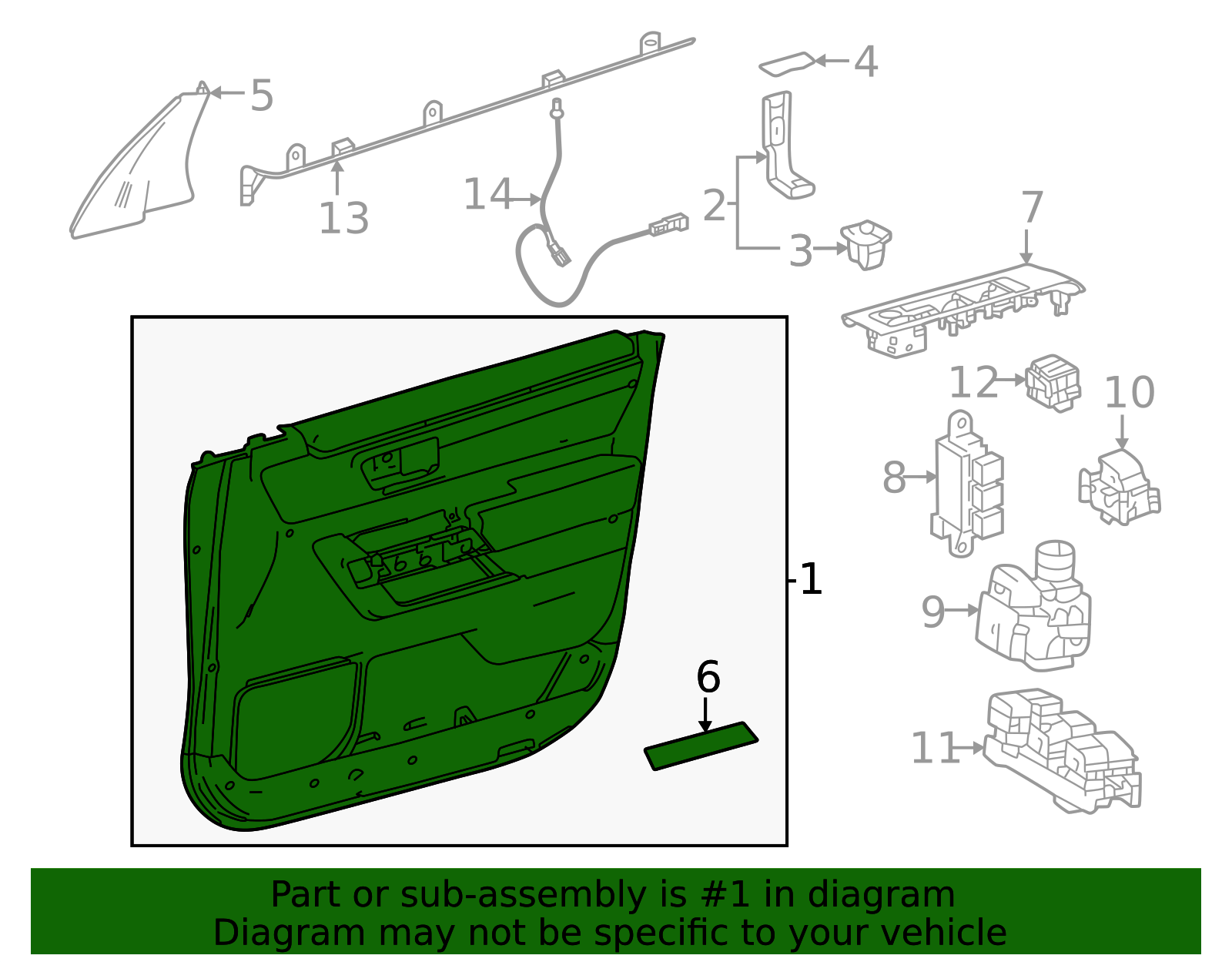 67640-0C750-C4 - Door Interior Trim Panel 2023-2024 Toyota Sequoia