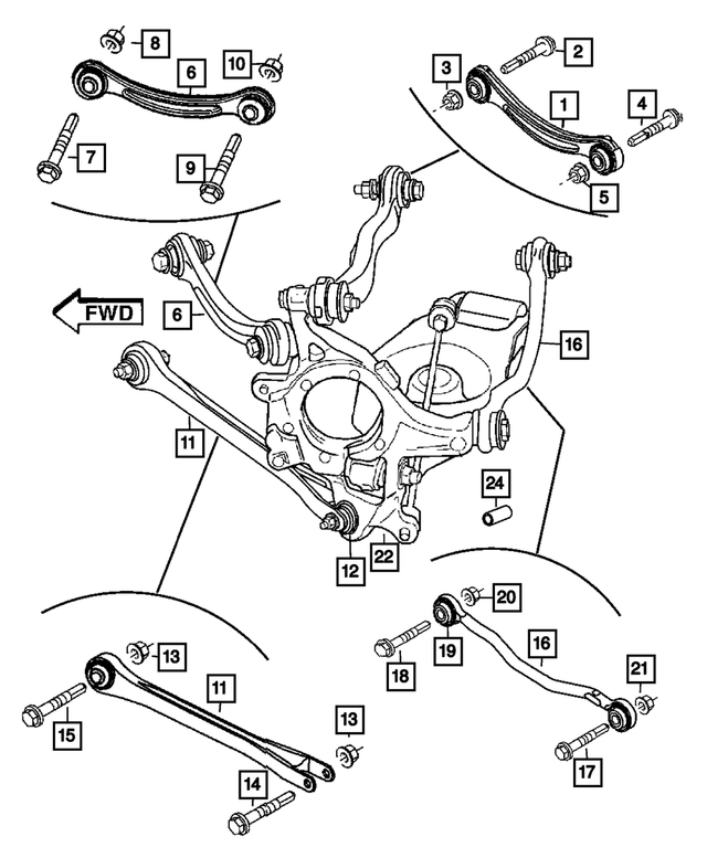68079767AB - Rear Suspension: Rear Knuckle, Left for Mopar Image