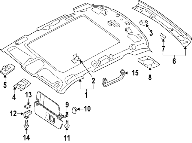 4M0867505DN8LG - Body: Headliner for Audi Image