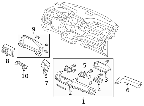 Instrument Panel Components for 2014 Honda Odyssey #0