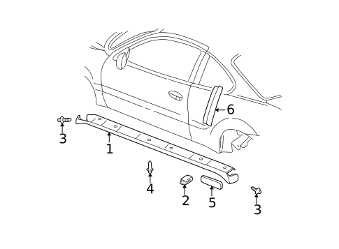 Exterior Trim - Pillars for 2003 Oldsmobile Alero #0