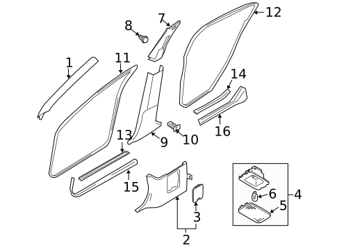 Interior Trim - Pillars for 2008 INFINITI M45 #0