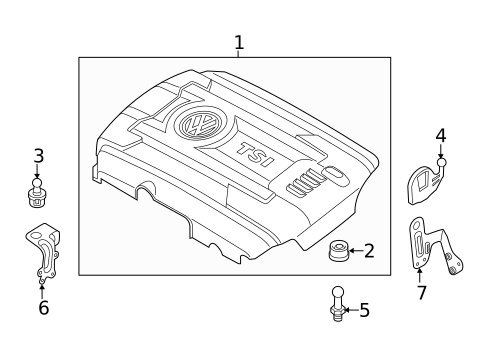 Engine Appearance Cover for 2022 Volkswagen Jetta #0