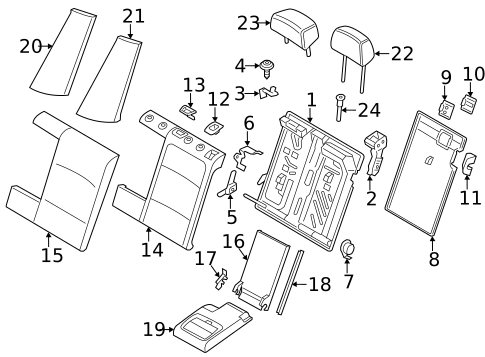 Rear Seat Components for 2016 BMW X3 #1