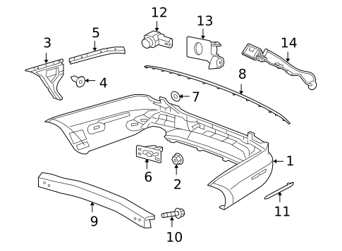 Bumper & Components - Rear for 2013 Jaguar XJ #0