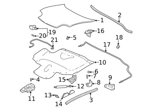 Hood & Components for 1997 Chevrolet Corvette #0