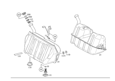 Fuel Tank with Detachable Parts for 1999 Mercedes-Benz E430 #3