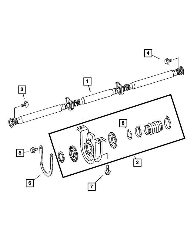 68031835AA - Propeller Shafts and U-Joints: Drive Shaft Center Bearing for Mopar Image