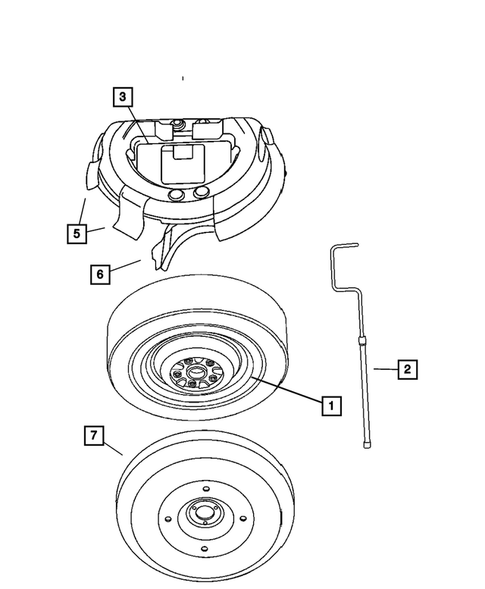Spare Tire Stowage for 2006 Chrysler Town & Country #1