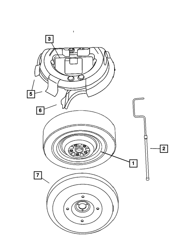 4743334AA - Wheels, Covers and Jacks: Spare Wheel for Mopar Image
