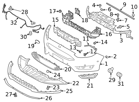 Bumper & Components - Front for 2018 Ford Focus #0