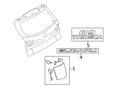 Exterior Trim - Lift Gate for 2007 Subaru B9 Tribeca #0