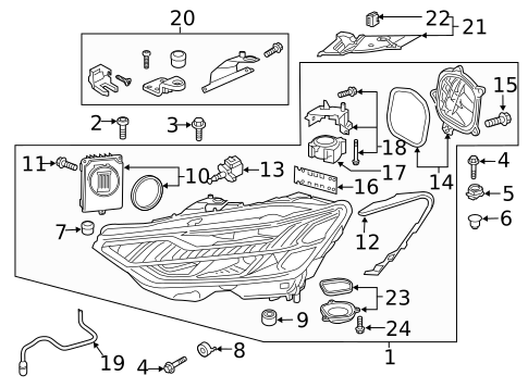 Headlamp Components for 2025 Audi RS6 Avant #1