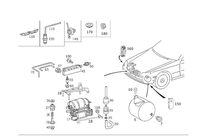 2203270182 - : Hose for Mercedes-Benz Image