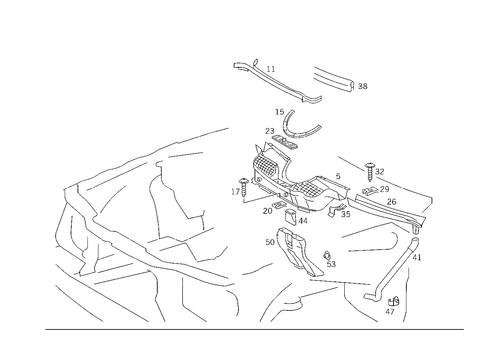 Front Panel Attachment Parts, Battery Frame for 1993 Mercedes-Benz 400E #0
