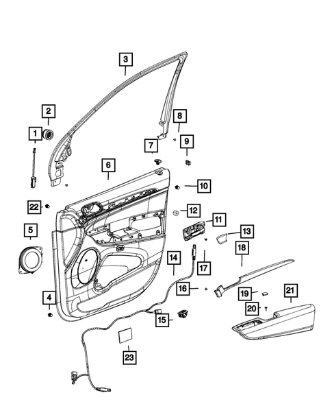 Door Trim Panels - Front and Rear for 2022 Jeep Grand Cherokee WK #0