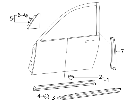 Exterior Trim - Front Door for 1998 Acura RL #0