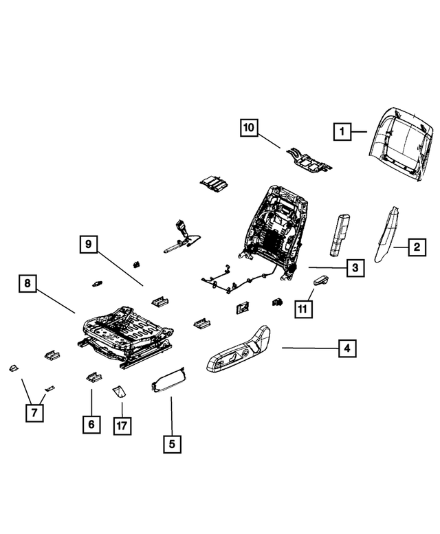 68102131AA - Interior Trim: Front Seat Back Frame for Mopar Image