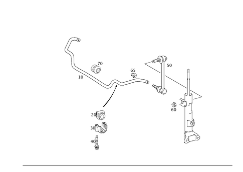 Torsion Bar, Front for 2003 Mercedes-Benz C 230 #0