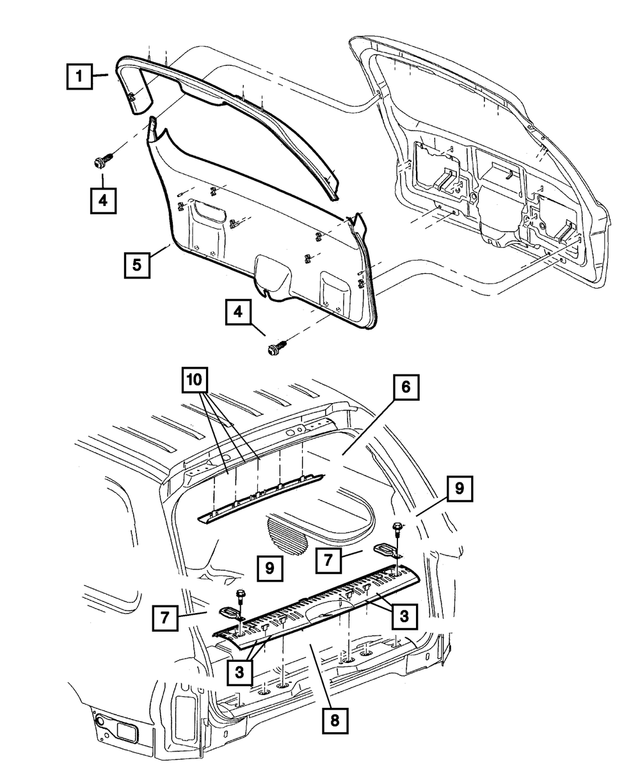 5FJ82WL5AB - Interior Trim: Liftgate Trim Upper Panel for Mopar Image