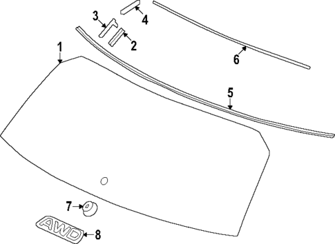 Glass - Lift Gate for 2025 Honda CR-V #0