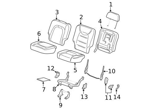 Rear Seat Components for 2003 Ford Explorer #0