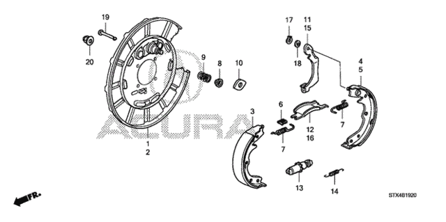 Parking Brake Shoe for 2011 Acura MDX #0
