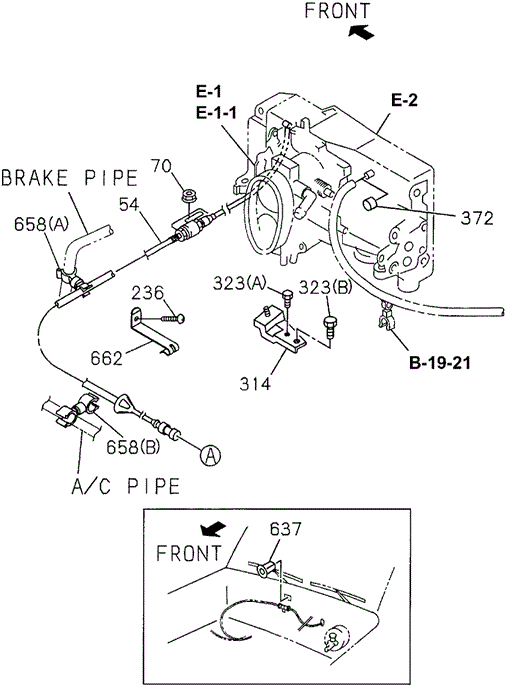 Accelerator Pedal - Cables (DX) for 1995 Honda Passport #0