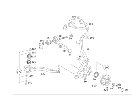 Steering Knuckle and Control Arm for 2003 Mercedes-Benz S600 #0
