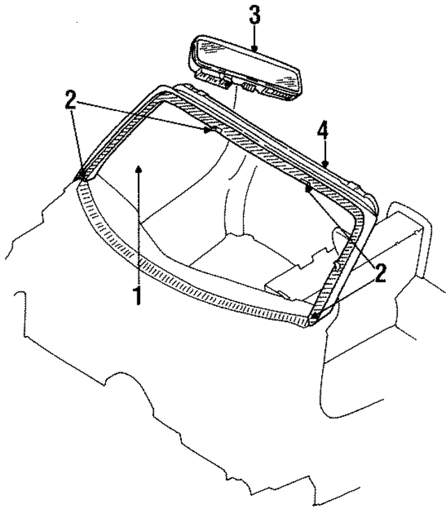 4801242AB - Body: Interior Rear View Mirror for Mopar Image