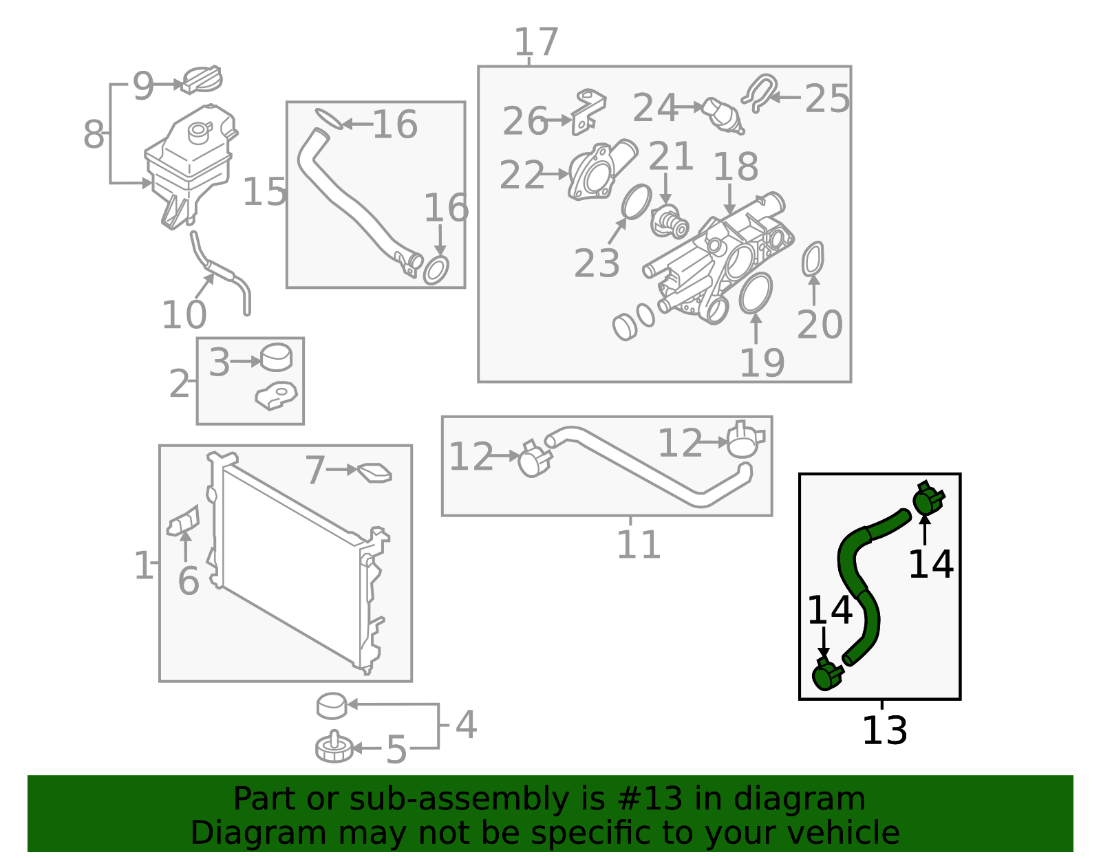 25415-3S000 - Lower Hose 2011-2015 Kia Optima | Kia.Parts Store
