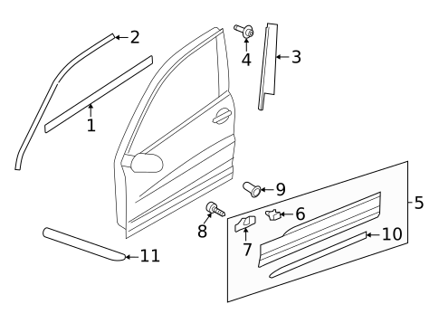 Exterior Trim - Front Door for 2019 Volkswagen Tiguan #0