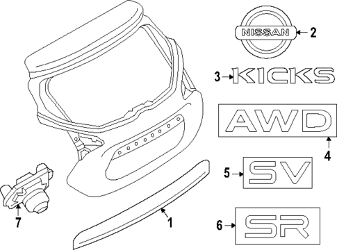 Exterior Trim - Lift Gate for 2025 Nissan Kicks #0