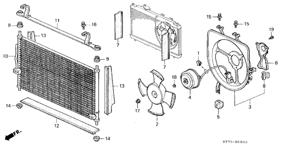 A/C Condenser (1) for 1997 Acura Integra #0