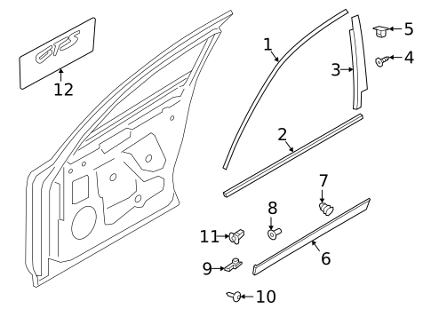 Exterior Trim - Front Door for 2021 Porsche Cayenne #1