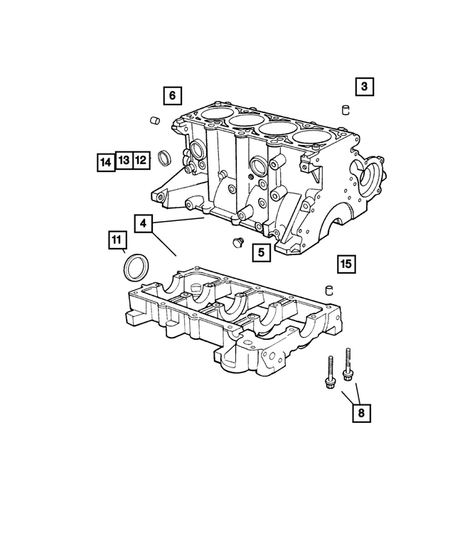 RL093440AA - Engine 2.4L Four Cylinder (Turbo): Short Block for Mopar Image