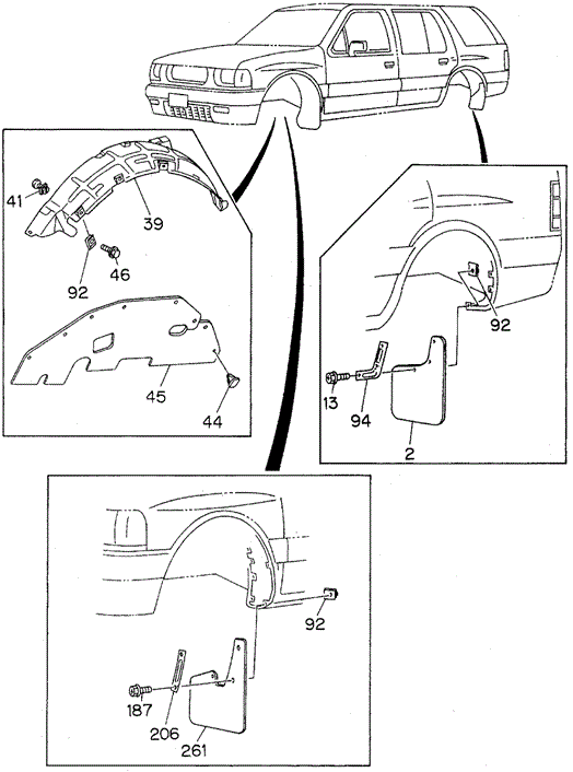 Inner Front Fender Mud Guard for 1997 Honda Passport #0