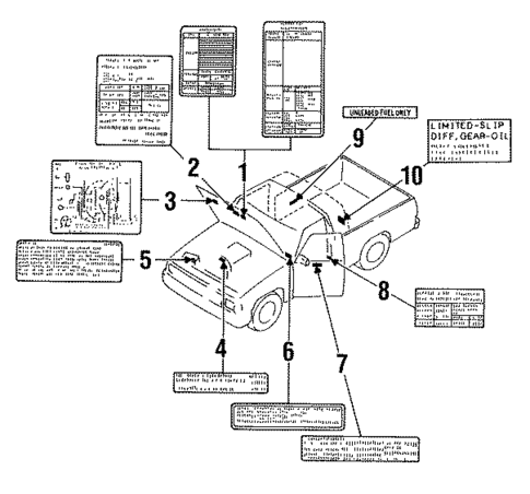 Labels for 1989 Mazda B2200 #0