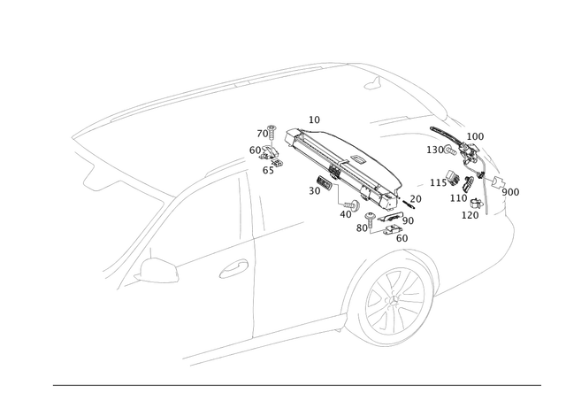 2128100409 - Rear Seat: Double Roller Blind for Mercedes-Benz: E350, E63 AMG, E63 AMG S Image image