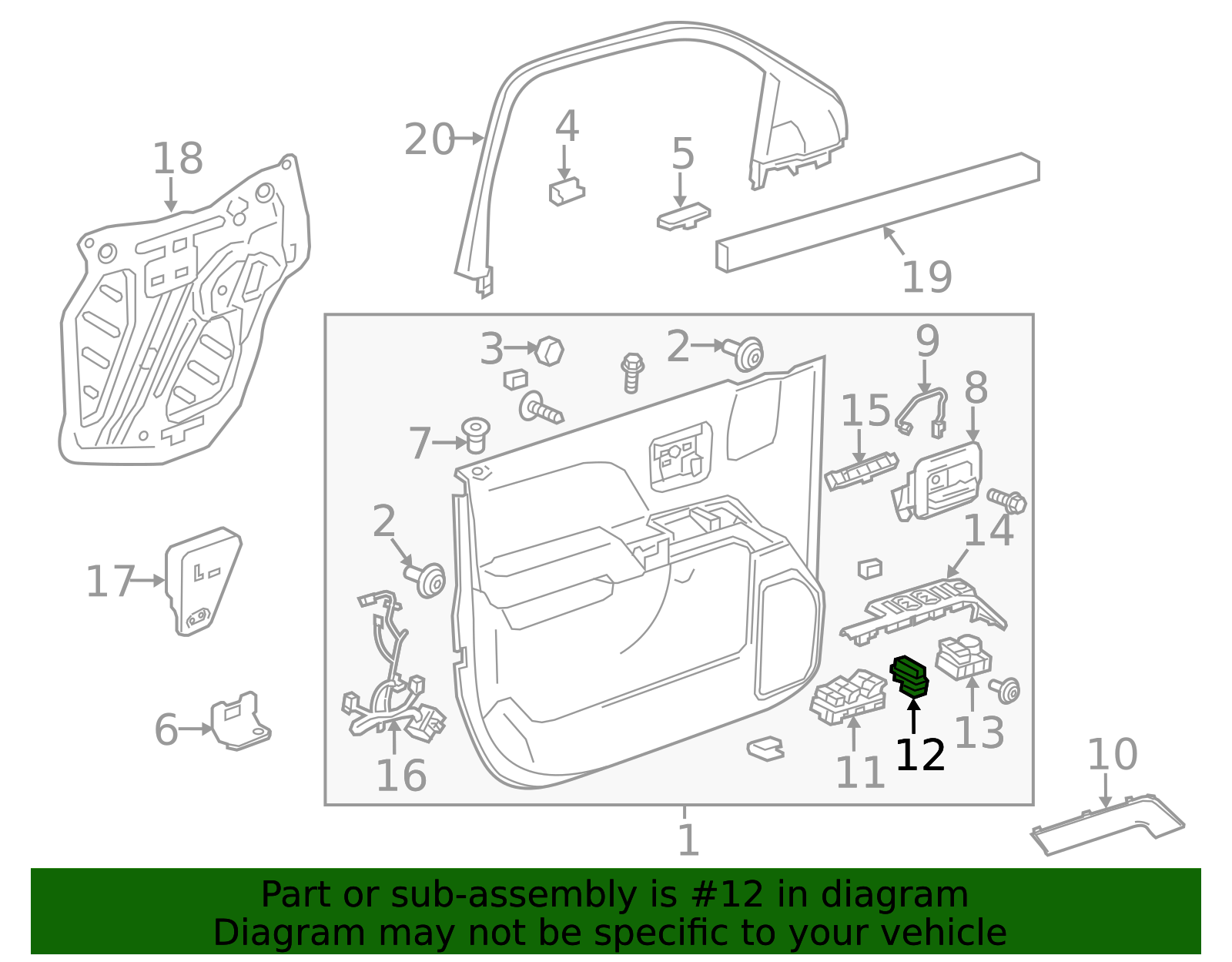 2014-2019 GM Black Passenger Side Door Lock Switch 84643949 GM ...